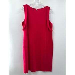 Escada Sport Women's Red Solid Round Neck Sleeveless Shift Dress Size 40 M